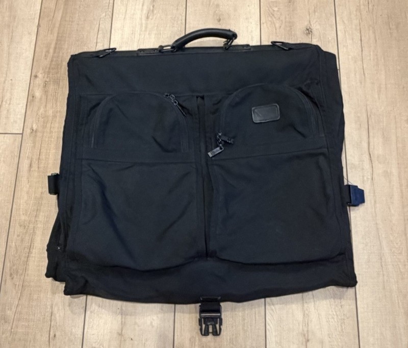 TUMI Black Ballistic Nylon Garment Bag Travel Suit Carrier Foldable Hanging Bag