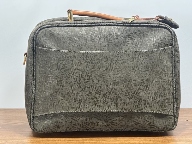 Vintage Bric's Pebbled Brown Leather Satchel Luggage Carry On- Made in Italy gallery