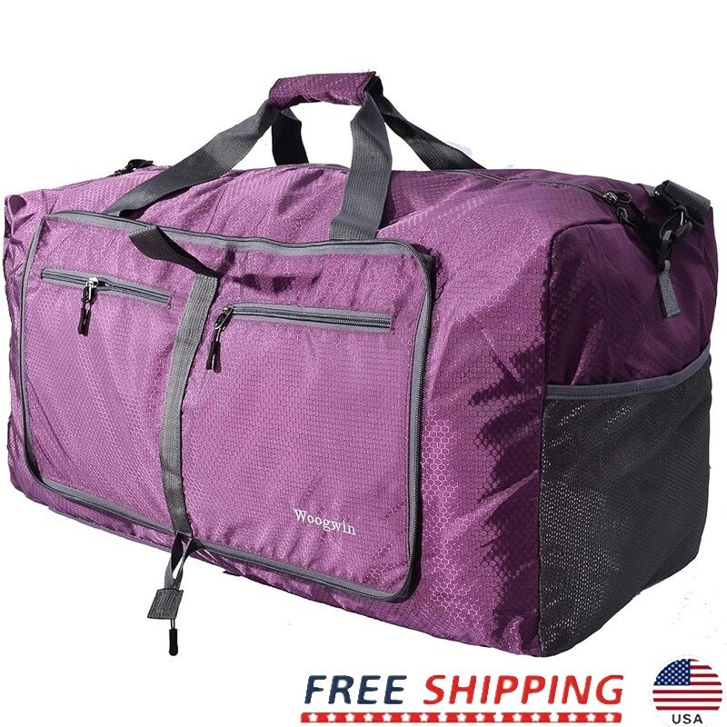 Large Foldable Waterproof Duffel Bag Travel Gym Sports Beach Overnight Carry On