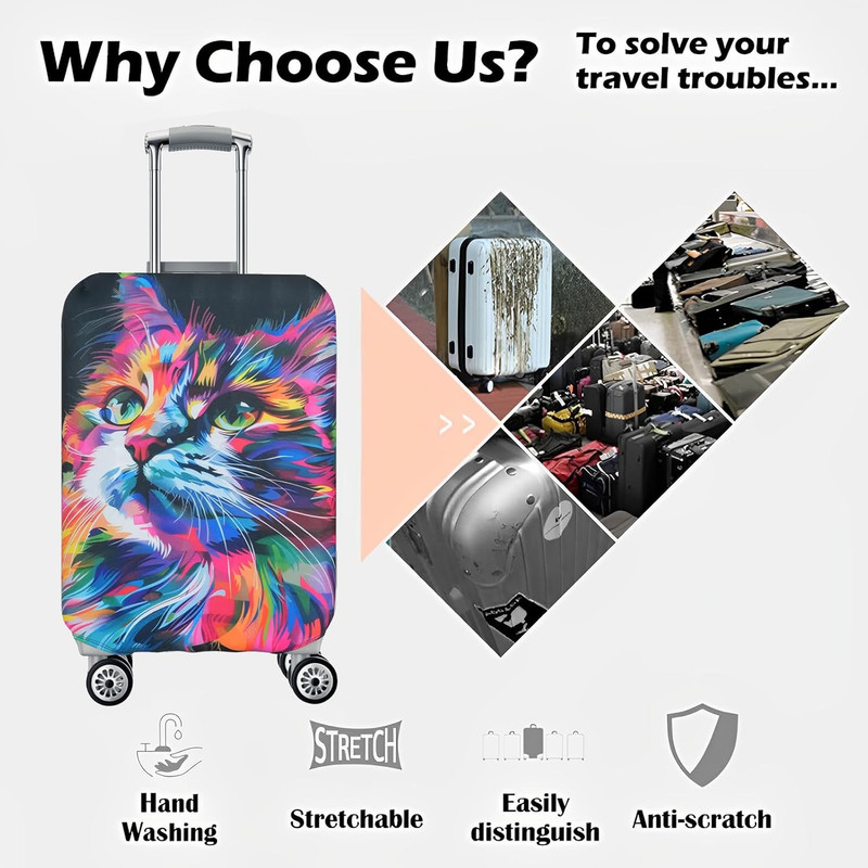 Suitcase Protector, Elastic Washable & Stretchable Luggage Cover, Approved Trave gallery
