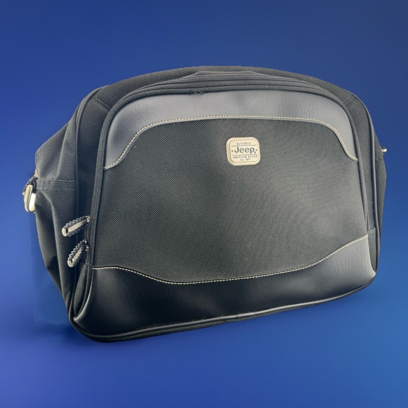 Jeep Authentic ~ Duffel / Carry-on / Personal Item Nylon Bag 17″x11″x7″ Black