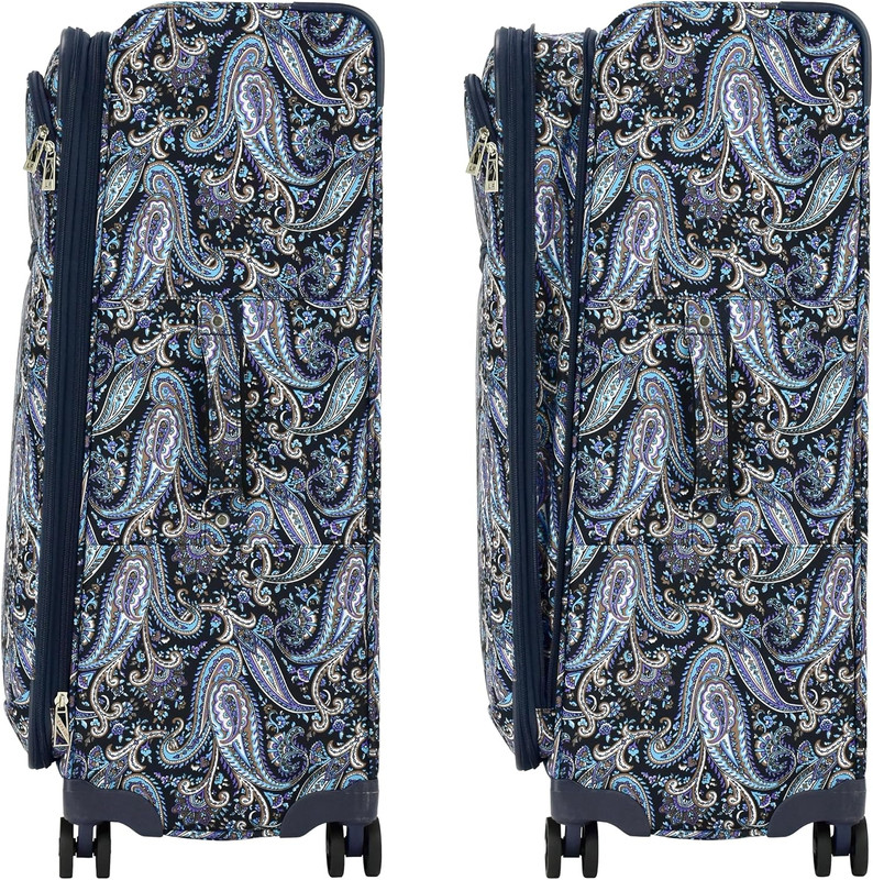 Mayfair 29 Inch Expandable Softside Spinner Suitcase, Navy White Paisley gallery