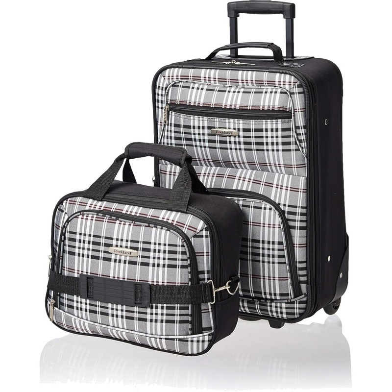 Luggage Set Softside Expandable Upright Tote 2-Piece Travel Suitcase