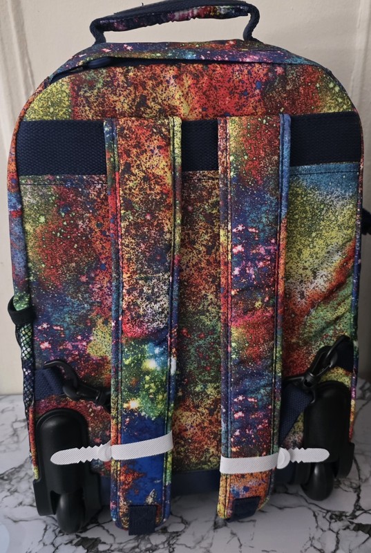 Kipling Multicolor Wheeled Backpack Large Capacity Durable Abstract Pattern gallery
