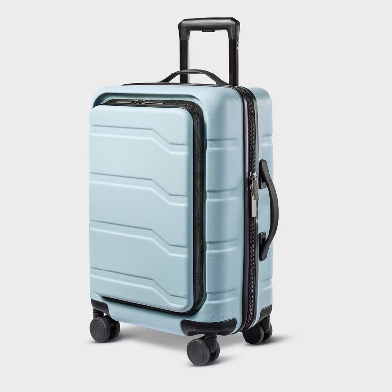Hardside Carry On Spinner Suitcase with Front Pocket – Open Story Muddy