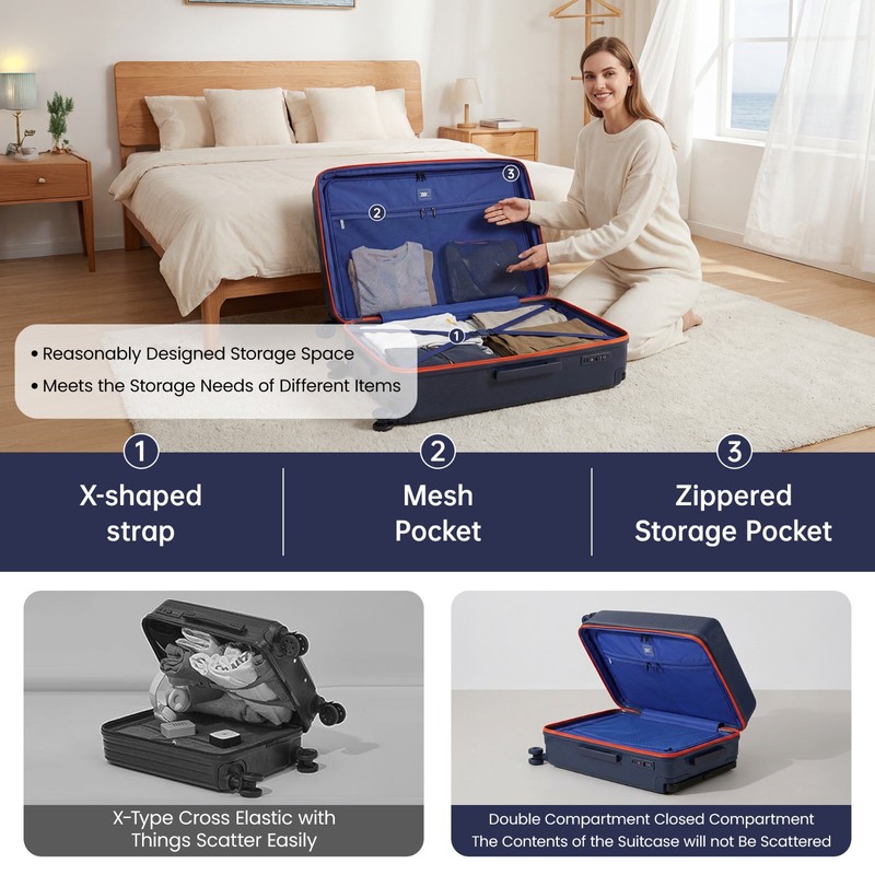 Expandable Luggage 20in 26in 30in Lightweight Hardshell Suitcase with TSA Lock gallery