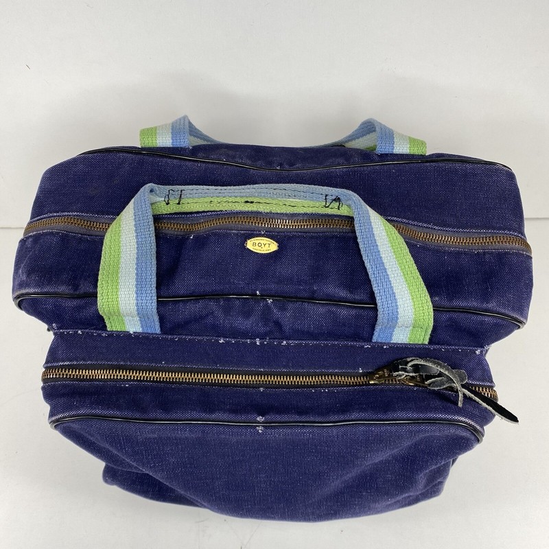 Boyt Canvas/Leather - Small Hand / Tool Bag 16”X10”X5” - Blue / Green / White gallery