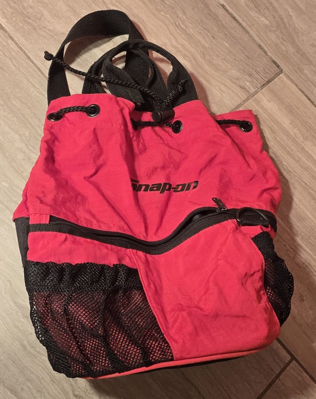 Drawstring Shoulder Carry Handles Snap On Red Tool Bag gallery