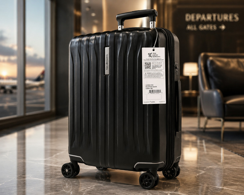 Samsonite Phantom Black Carry-On Spinner Lightweight Hard Shell Suitcase