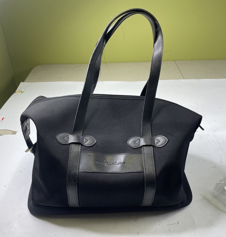 Polo Ralph Lauren Signature Logo Bag Carry-On Duffel Weekender Black Travel