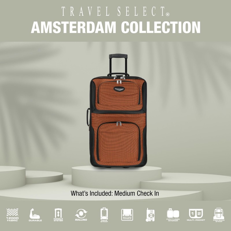 25 Inch Softside Expandable Rolling Luggage Gray Spinner Travel Bag gallery