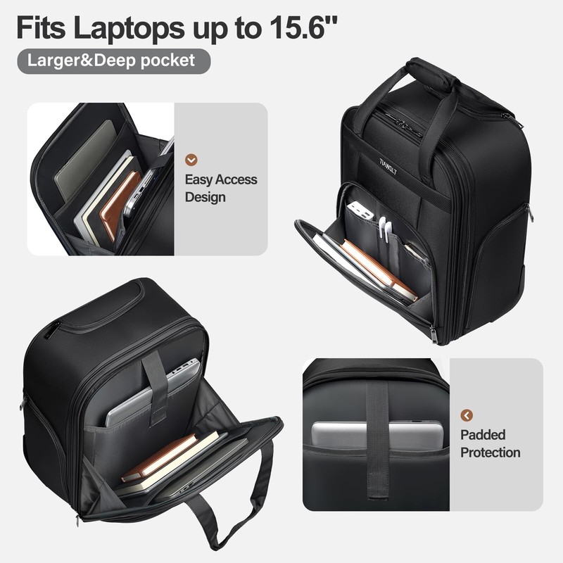 Multi-functional 16-Inch Underseat Carry on Luggage With Wheels Softside Ligh... gallery