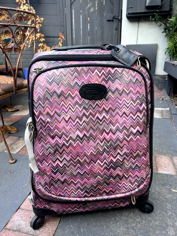 Missoni BRICS Large 26” Check In 4 Wheel Spinner Suitcase Pink Chevron
