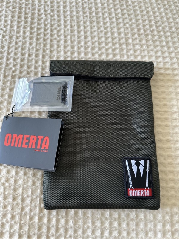 Omerta by Dime Bags ~ Hunter Green 7″ Bag Smell Proof Bag- NEW w TAGs