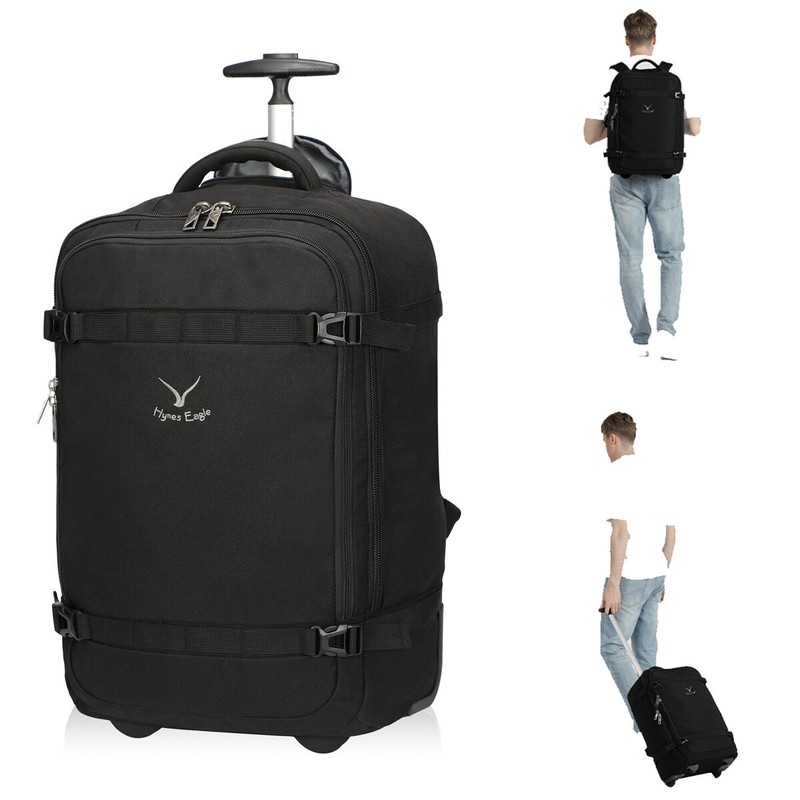 Hynes Eagle 42L Rolling Wheels Backpack Flight Approved Luggage 22 in Carry Ons