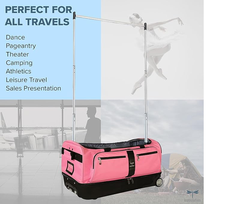 Travolution Dance Bag with Garment Rack, 28 Inch Rolling Duffel With Wheels gallery