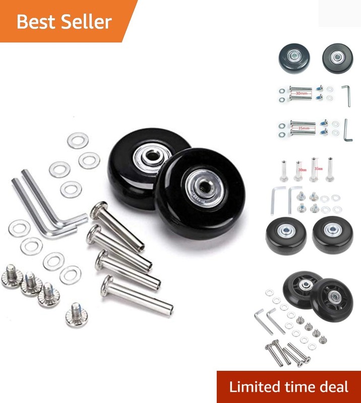 Versatile 2.36In Luggage Wheels Kit – Includes Axles & Tools, Easy Installation