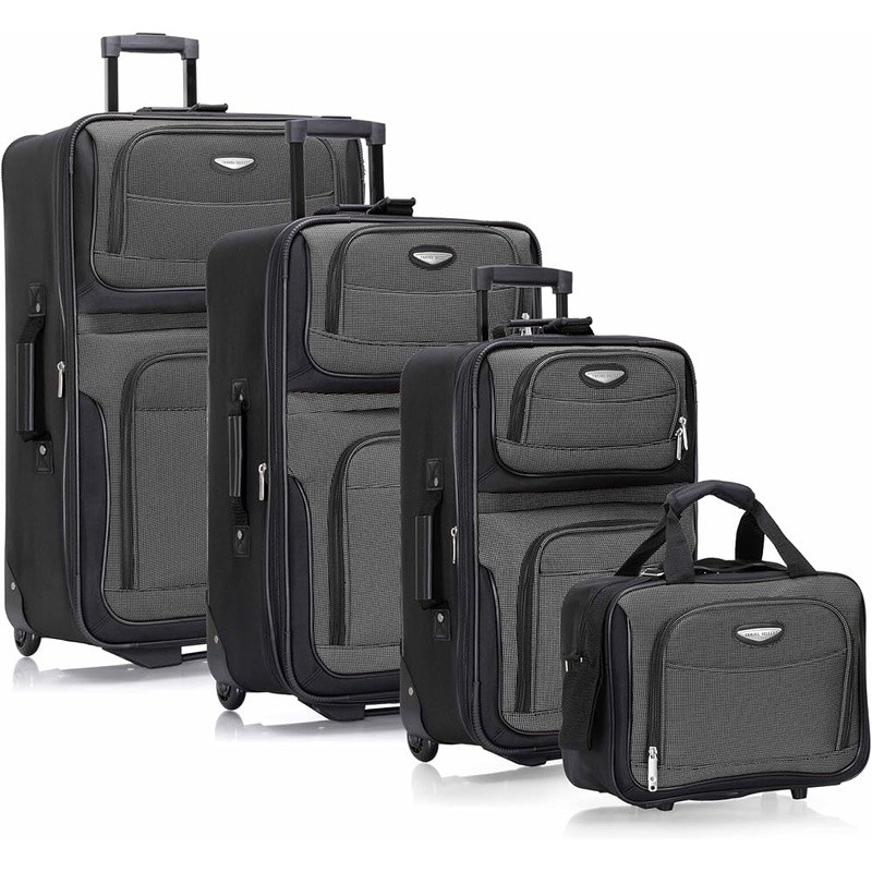 Durable 2-Wheeled Travel Set Expandable Luggage W/ Organized Interior & Handles