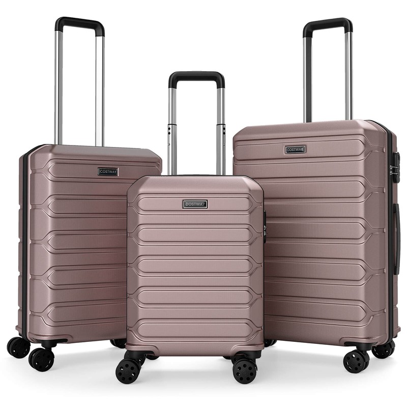 3-Piece Hardside Luggage Set (20/24/28 Inch) w/8-Spinner Wheels, 3-Digital Lock