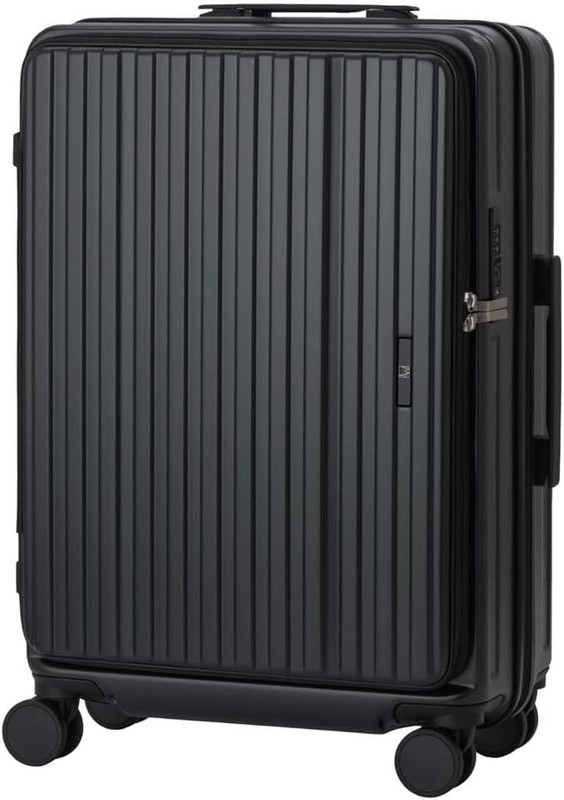 26″ Large Checked Luggage, Front Opening Expandable Hardshell Suitcase with Spin