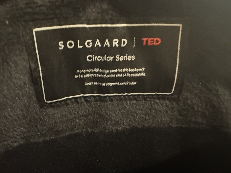 Solgaard Circular Work Black Laptop Tech Backpack Carry On - TED Edition gallery