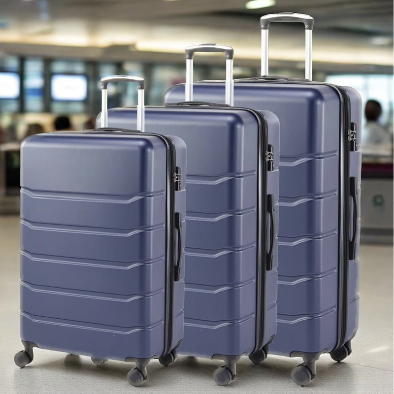 GIANNA 3 Pc Hardside Luggage Set Expandable Spinner TSA Blue