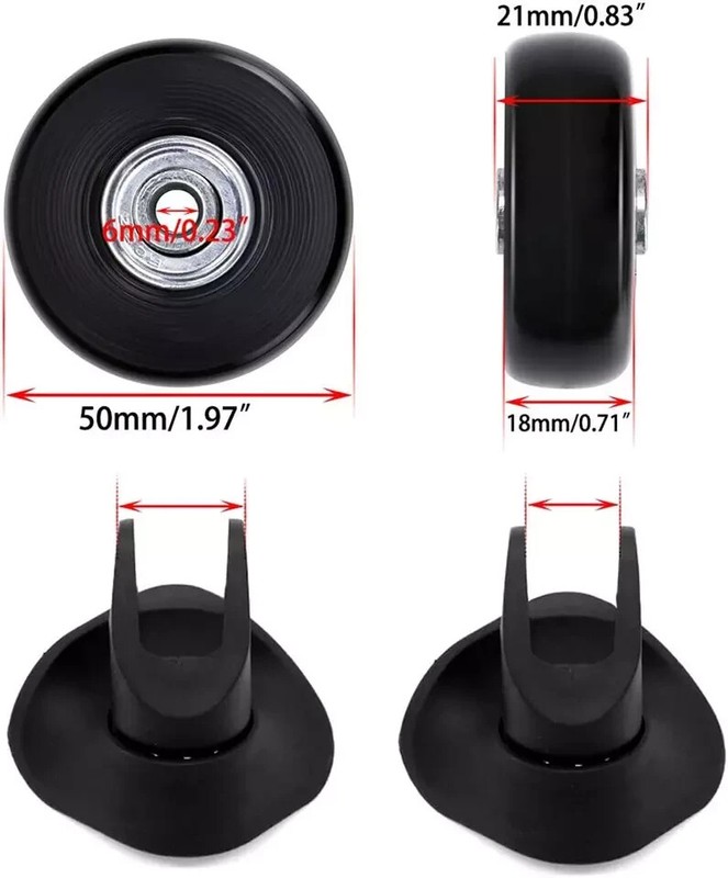 4PCS Luggage Suitcase Replacement Wheels 50 X 18Mm Set gallery