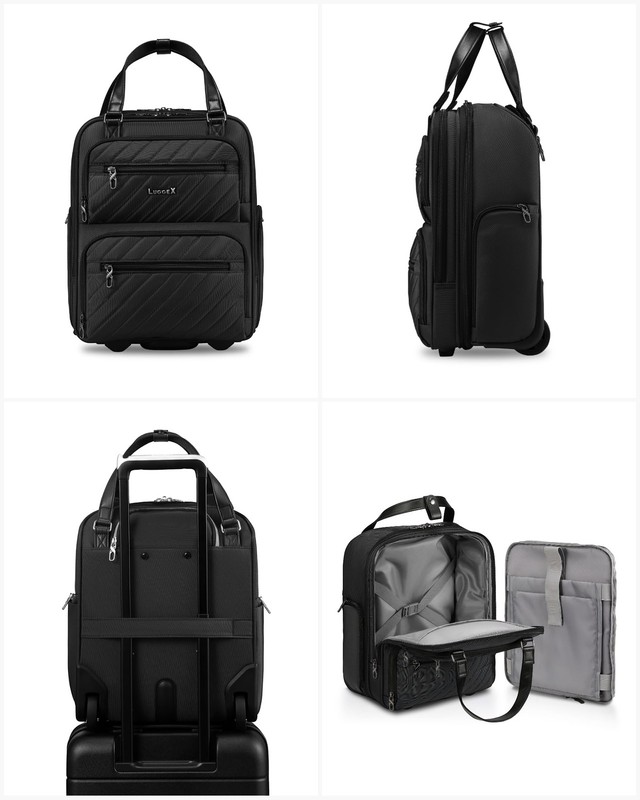 Lightweight 16-Inch Underseat Carry-On Luggage with Wheels, Soft-Sided Suitcase gallery