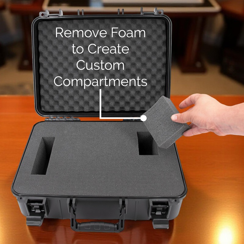 CASEMATIX 16” Hard Shell Case with Customizable Foam for Electronics & Tools gallery
