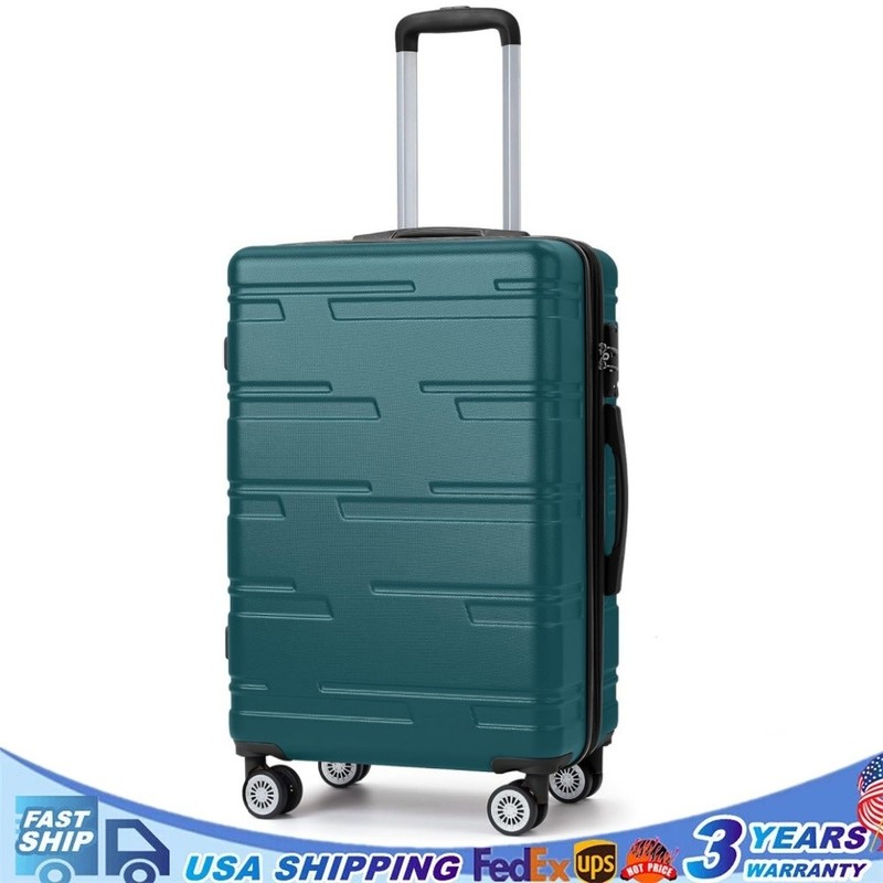 28″ Expandable Hard Shell Carry On Luggage Hardside Suitcase with Spinner Wheels