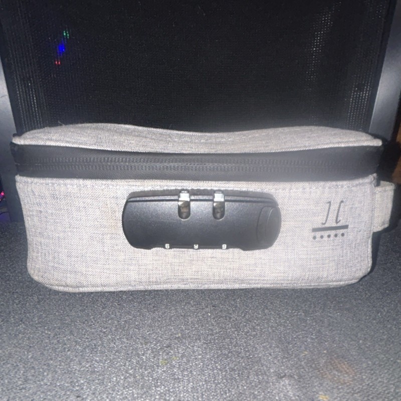 Canvas Accessory Bag with Combination Lock & Zippered Closure smell proof gallery