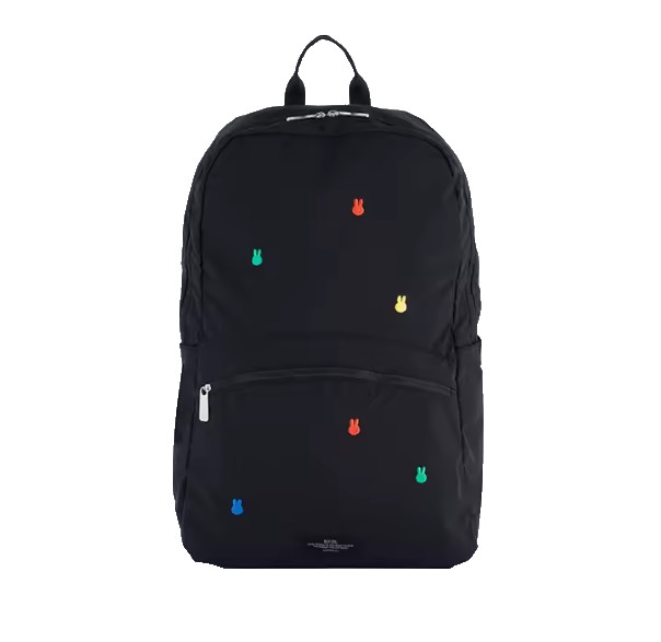 Japan Miffy Rabbit Black Foldable Backpack Bag Color Storage Trip Travel School