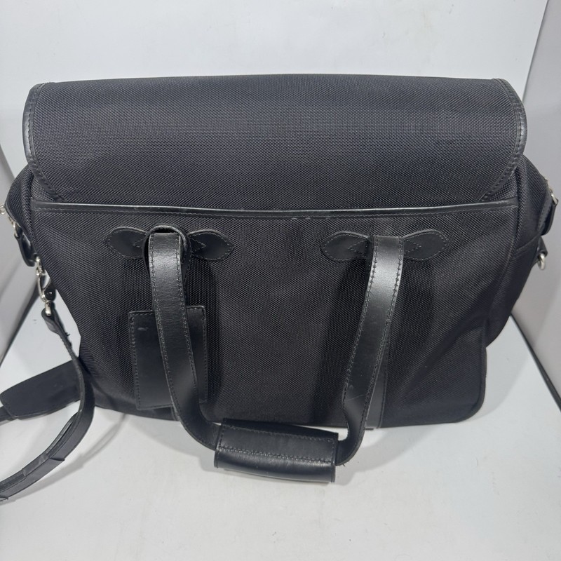 Polo Ralph Lauren Black Canvas Fabric Leather Messenger Bag Carry On Luggage Vtg gallery