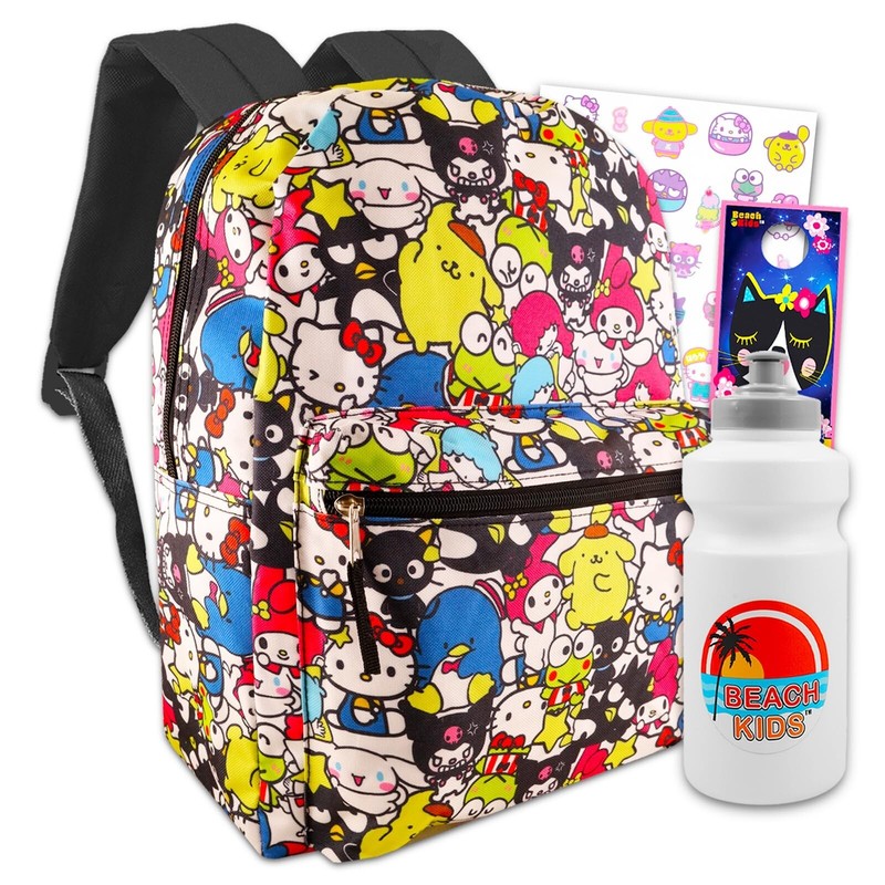 Hello Kitty Friends Backpack for Girls – 16′ Backpack with Front Pocket, Stic…