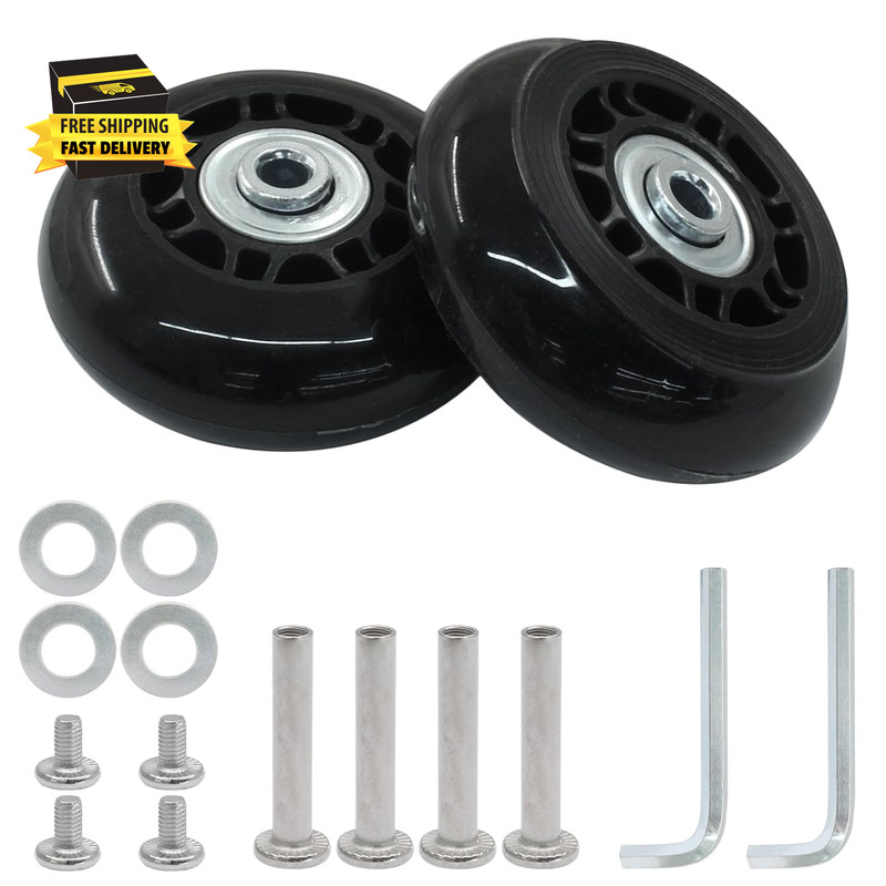 Luggage Wheels Replacement Set of 2, 68Mm X 24Mm Suitcase Wheels Replacement Rub