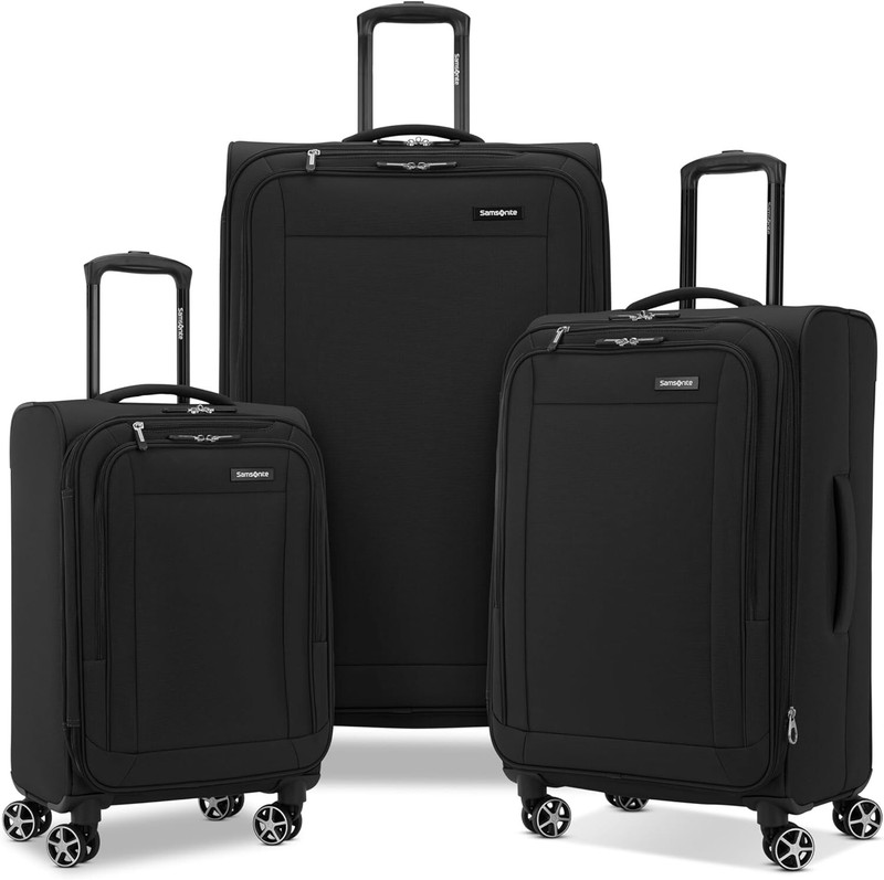 Samsonite 3 Piece Expandable Softside Luggage Set Spinner Carry On 20″ 25″ 28″