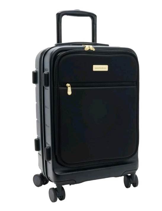 Samantha Brown Frontload 22″ Hardside Carry-On with Antitheft Lock-Black-NWT