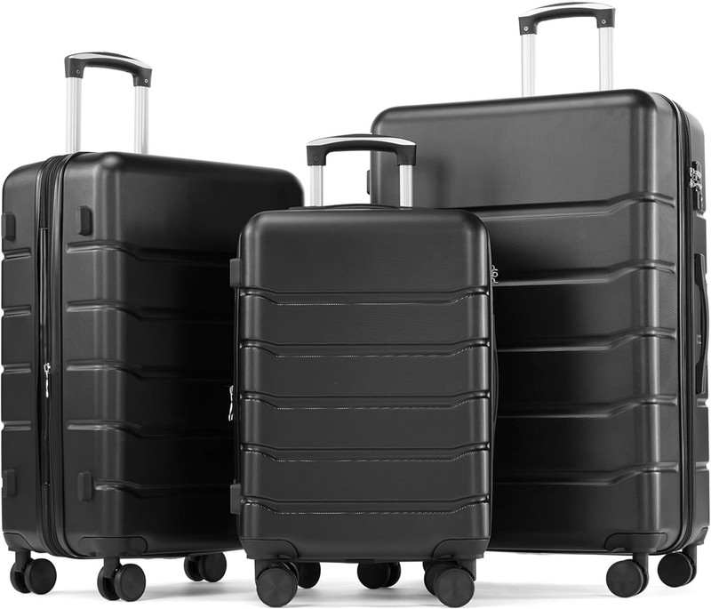 Simple Deluxe Light Weight Hardside Luggage Sets 3 Piece Suitcase Set 20/24/28
