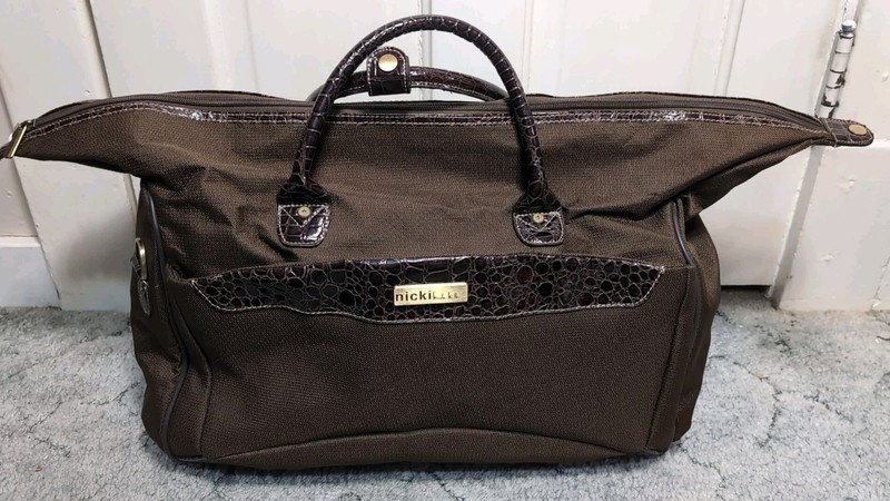 Nicki Nichole Miller Weekender Travel Bag Brown Large Vacation Carry On