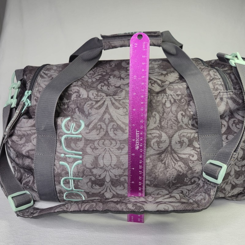 Dakine EQ 31L Duffle Duffel Gray Grey Floral Damask Medium Teal Embroidered Bag gallery