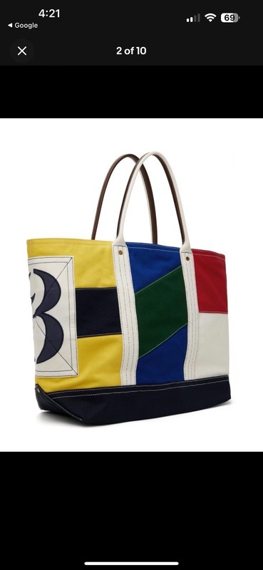 Polo Ralph Laure Large Color-Blocking Bag Size LG New with Tags