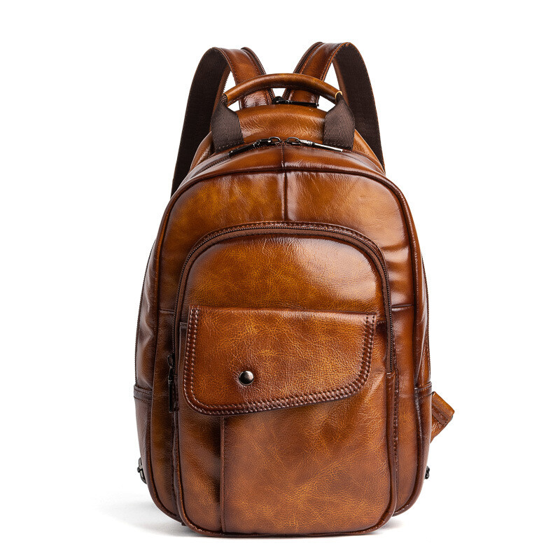 Travel Multifunctional Men's First Layer Cowhide Bag gallery