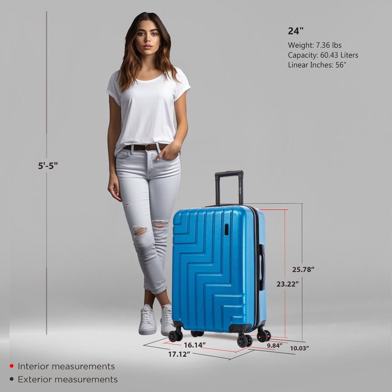 DUKAP Zahav 24" Hard Shell Medium Luggage Spinner Wheel Expandable Suitcase gallery