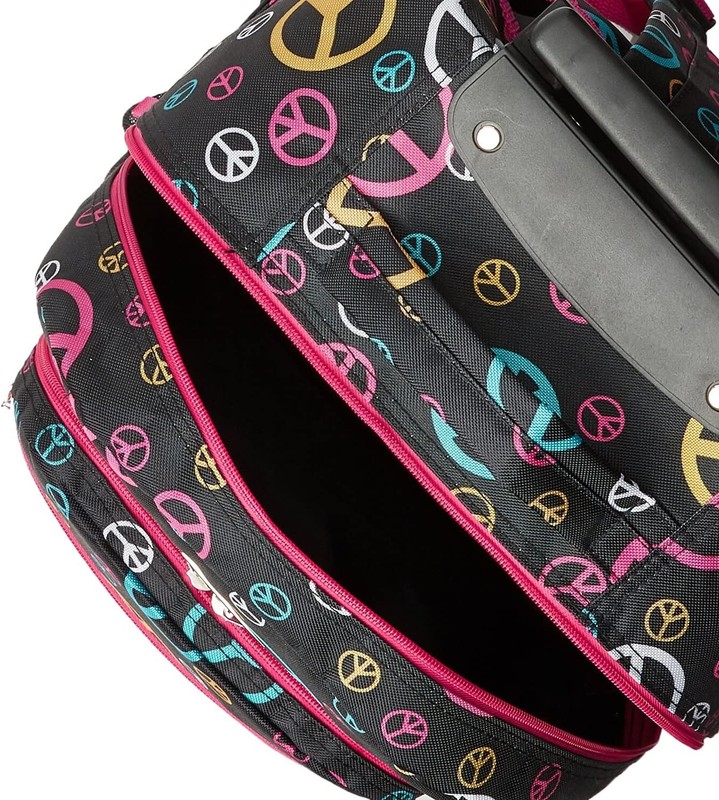 Rockland Double Handle Rolling Backpack Peace 17-Inch, NEW gallery