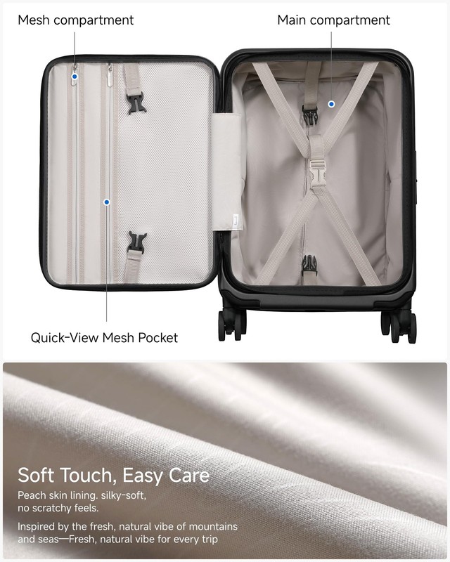 Carry On Luggage Top Opening, Hard Shell Suitcase and Travel Packing Cubes Bu... gallery