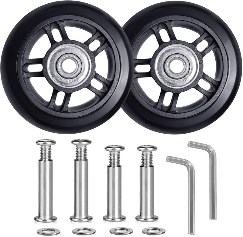 Luggage Replacement Wheels 2 3/4 inch Wear-Resistant Suitcase 70*22mm, black