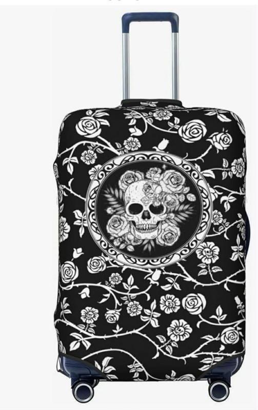 Skull Rose Luggage Cover for Suitcase Travel Protector 18-22″