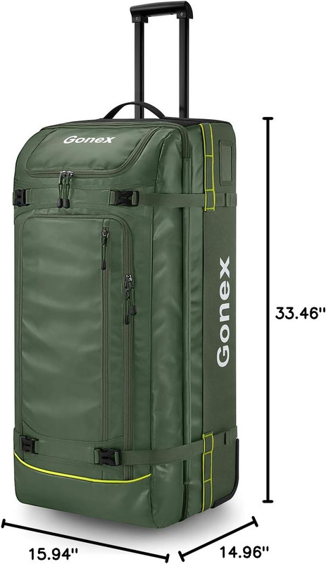 Rolling Duffle Bag with Wheels, 100L Water Repellent Large Wheeled Travel Duffel gallery