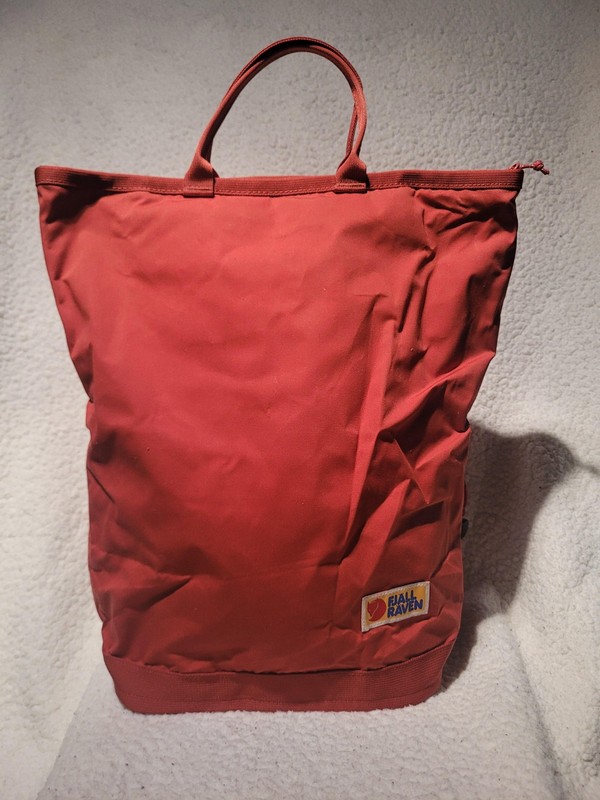 Fjallraven Red Convertible Tote Backpack Bag Zip Top Handles Daypack Travel