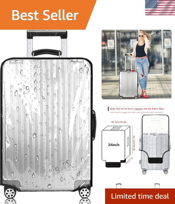 Travel-Ready Transparent Protector for 24-25 Inch Suitcases – Wipe Clean Design